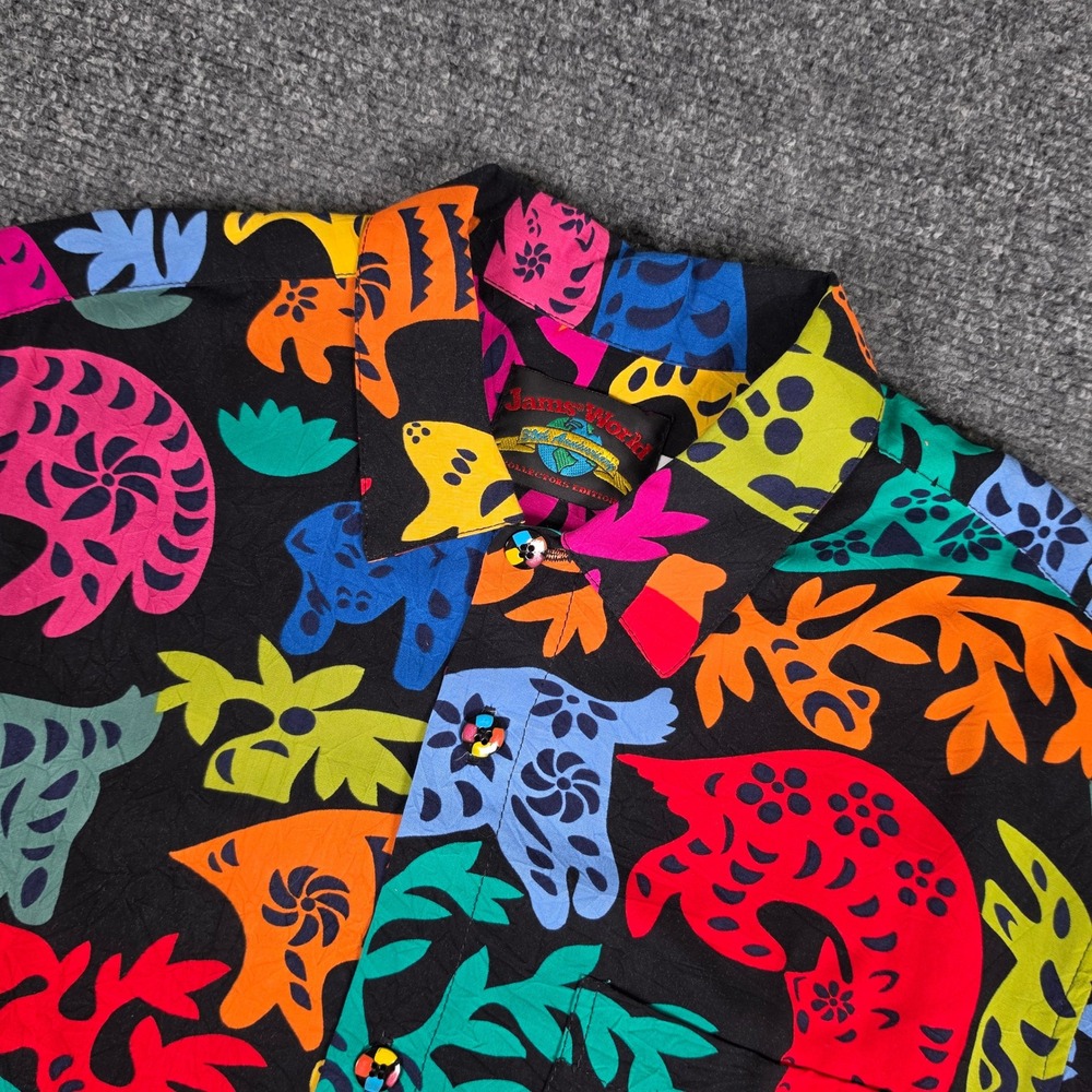 Vtg Jams World 30th Anniversary Shirt Mens M Black Multi Color Animals M630RE